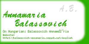 annamaria balassovich business card